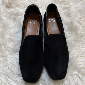 Donald J. Pliner, Wedge Black Suede Slip-On Loafers Sz 10 M